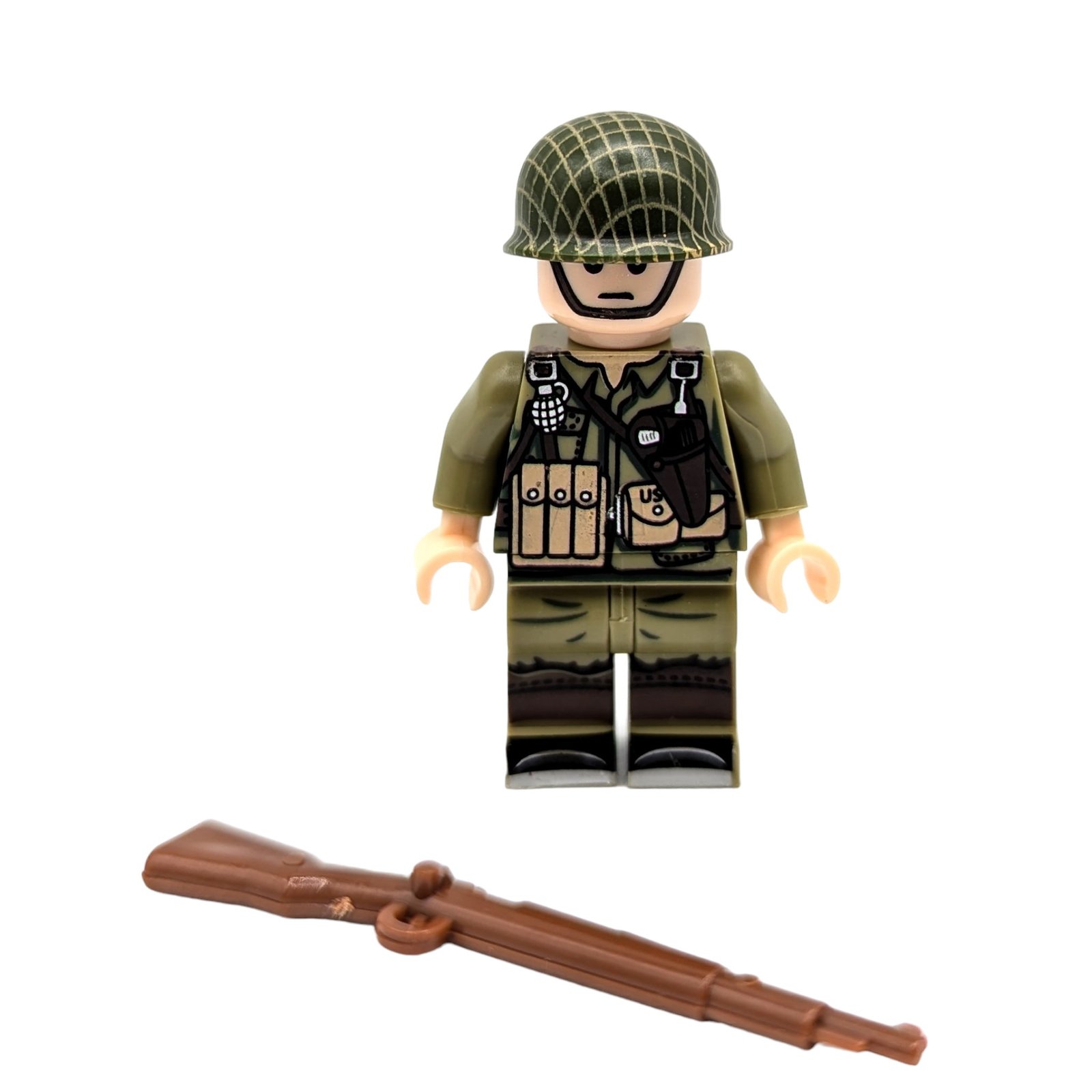 US Army "G.I." Soldier Brick Minifigure with rifle