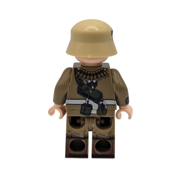 German Afrika Korps Machine Gunner Brick Minifigure rear view