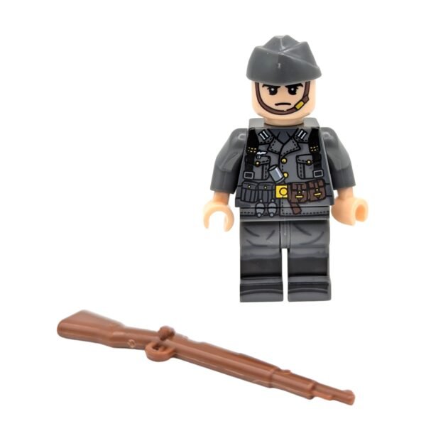 German Wehrmacht Infantryman with Side-cap Brick Minifigure with rifle