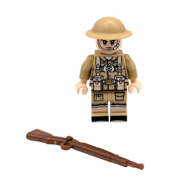 British Army 'Tommy' Infantryman Brick Minifigure with rifle