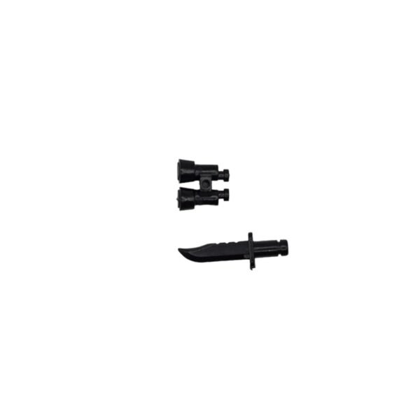 Binocular and combat knife