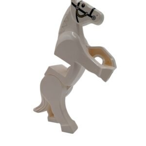 White Horse with Movable Legs and Black Bridle