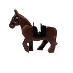 Brown Horse with Moveable Legs and Black Bridle