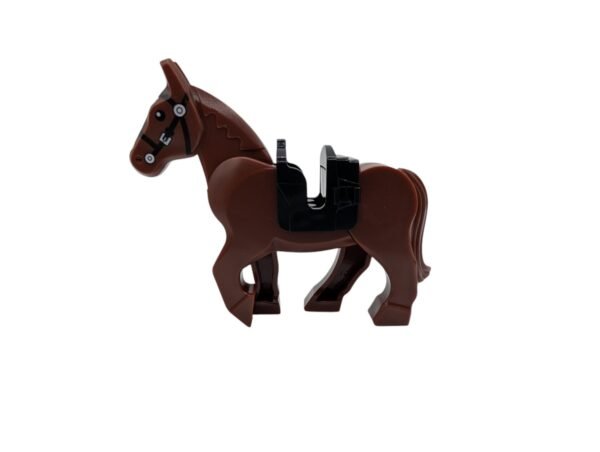 Brown Horse with Moveable Legs and Black Bridle