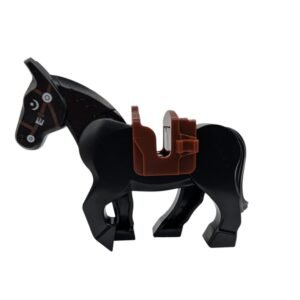 Black Horse with Moveable Legs and Brown Bridle