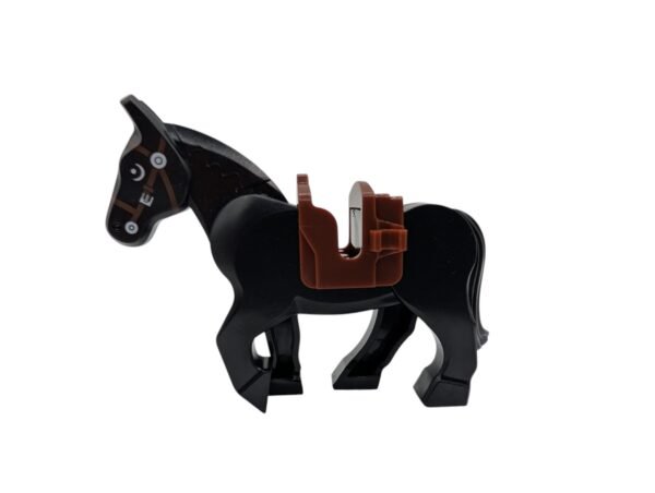 Black Horse with Moveable Legs and Brown Bridle