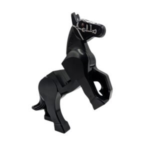 Black Horse with Moveable Legs and Shaffron