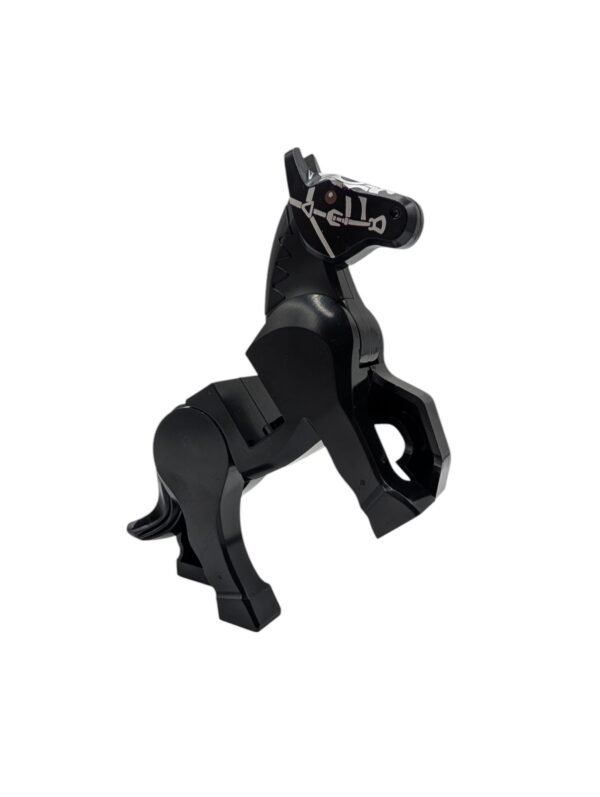 Black Horse with Moveable Legs and Shaffron